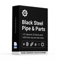 121 Steel Pipe & Parts CAD Blocks